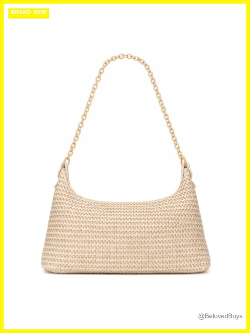Woven Straw Boho Shoulder Bag with Detachable Strap Zipper Closure Roomy